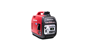 3/4 front side view of Ultra-Quiet 2200i GFCI generator on white space.  