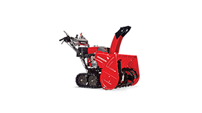 3/4 front side view of 28-inch Track Drive ES snowblower on white space.  